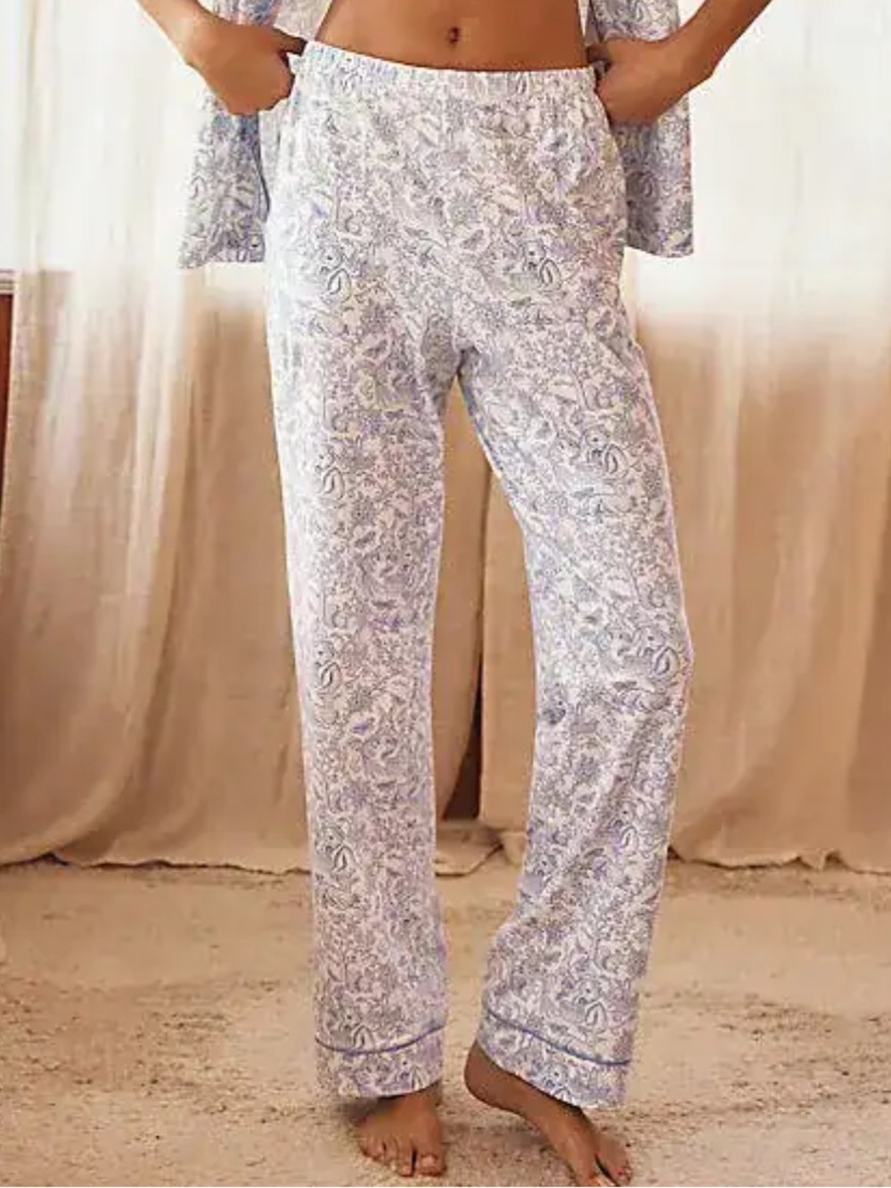 BedHead PJs X Anthropologie Fairytale Forest Pajama Set Blue White Two (2) Piece - Picture 13 of 16